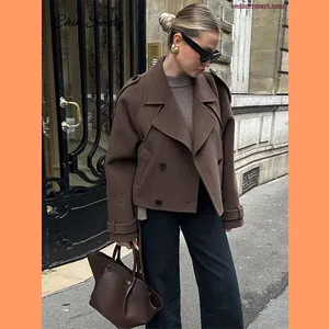 Повседневный короткий тренчкот для женщин