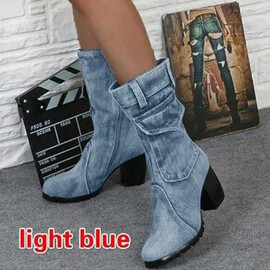 Женские джинсовые сапоги