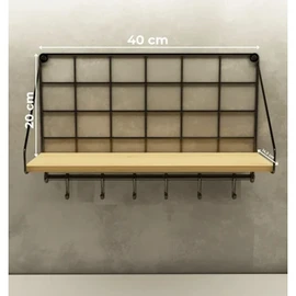 Вот перевод на русский язык: **Металлическая настенная полка, современная вешалка с крючками**